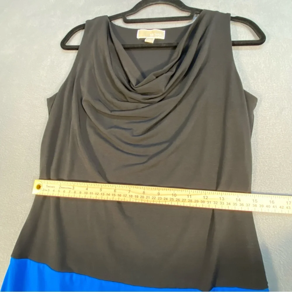 Michael Kors women’s black, Blue, & White Sleeveless stretch Colorblock Dress, S